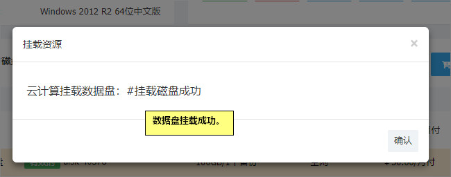 數據盤掛載成功 數據盤掛載成功